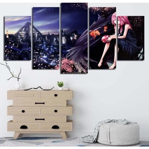 Home Decor Canvas Printed HD Modern 5 Pieces Guilty Crown Wall Art Anime Painting Modular Poster Pictures Living Room Framework