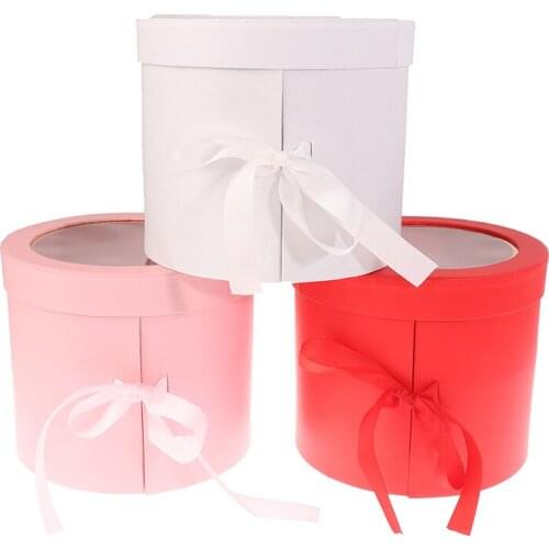 Double Layers Round Rotating Box Gift Box Flower Box Packing Box DIY Decor