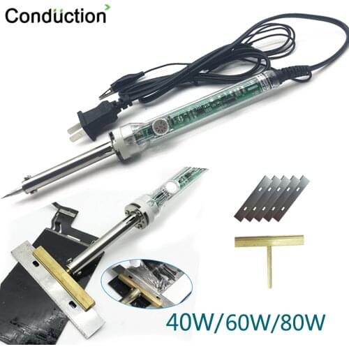 UK/EU/US Lectric Temperature Adjustable Soldering Iron 40W/60W /80W T solder tip with free hot knife For LCD screen separation