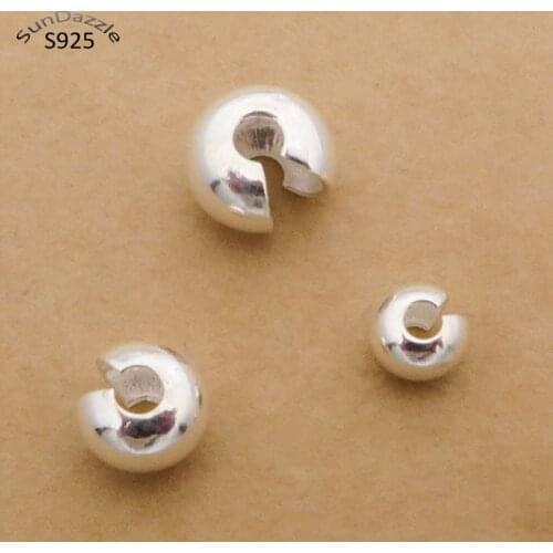 Genuine Real Pure Solid 925 Sterling Silver Wrap Beads Moon Shape Hoop Position Bead Wrap Jewelry Making Findings