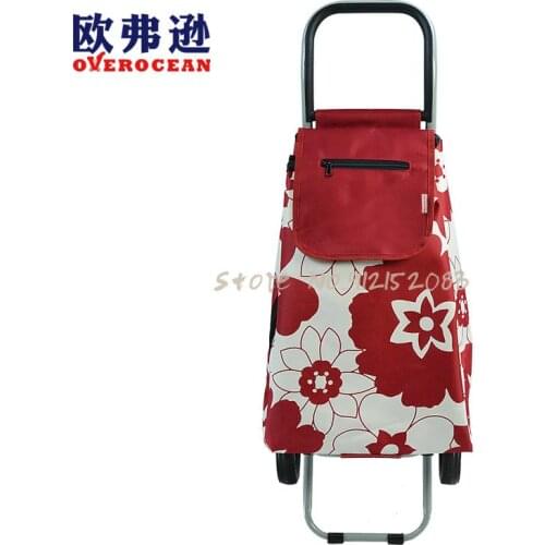 Send Parents Overson Stair Climbing Cart Shopping Cart Hand Pull Rod Comfortable Foldable Portable Grocery Cart Oxford Cloth Lig