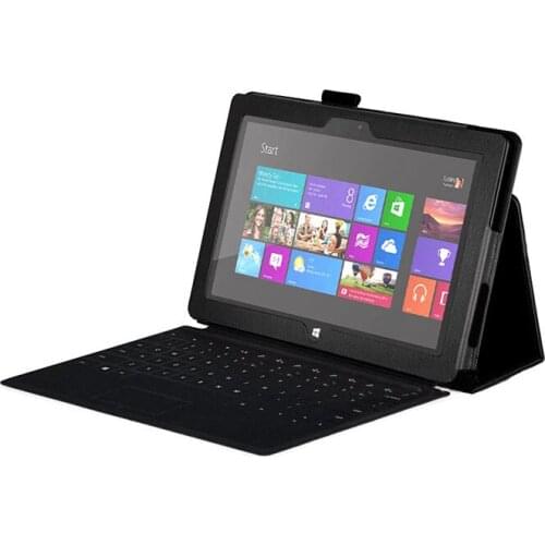 Stand Leather Case Cover For Microsoft Surface 10.6 Windows 8 RT Tablet , Black