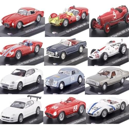 Diecast 1:43 Scale Metal Alloy Classic Maseratis Racing Rally Car Model Die-cast Vehicles Toys for Collection Display Gifts Show
