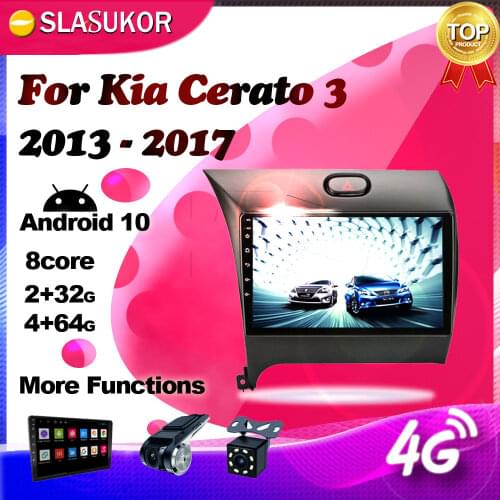 Android 10 Multimedia Video Player For Kia Cerato 3 2013 2014 2015 2016 2017 3 YD Tuner Radio GPS stereo No 2 din 2din DVD DSP