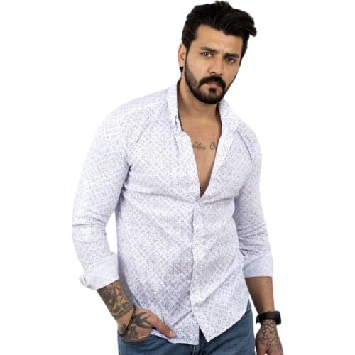 DeepSEA Male Shirt Print Long Sleeve Lycra Male Slim Fit Cotton High Quality Casual Four Season 2101846