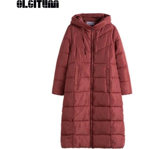 New 2020 Winter 2XL-4XL Cotton Coat Literary Simple Loose Long Large Size Thick Warm Fashion Solid Slim Outwear Casaco