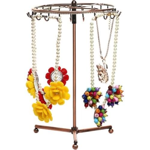 New Arrival 23 Hooks Rotary Necklace Bracelet Holder Jewelry Display Stand Rack Organizer Wholesale Dropshipping