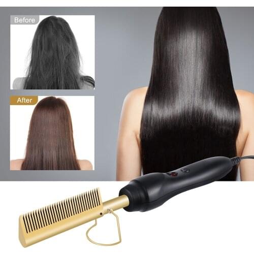 New Hot Comb Hair Straightener Hair Curler Electric Hairbrush Beard Straightener Environmentally Friendly Aluminium Alloy Comb