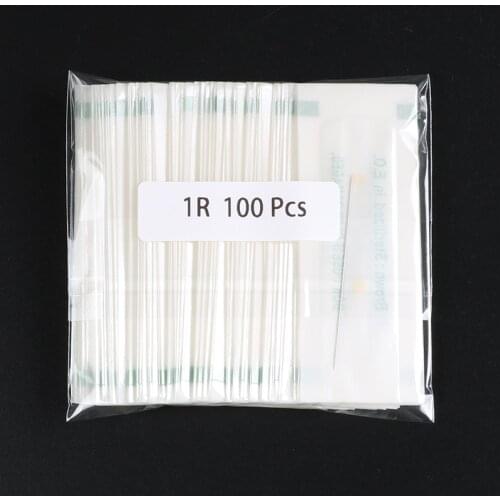 100Pcs Disposable Tattoo 1R 3R 5R 5F 7F Needles For Eyebrow Eyeliner Lips Permanent Makeup Machine 0.35Mm*50Mm Needle