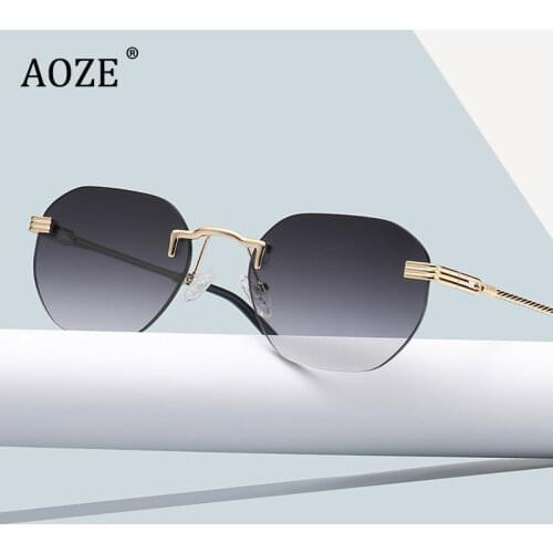 NEW Retro color film sunglasses men and women classic frameless fashion cool metal design lunette de soleil homme UV400