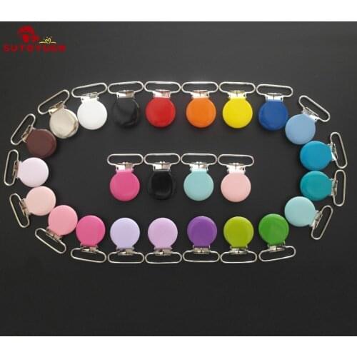 Sutoyuen Free Shipping 420 pcs Round Top Enamel Metal Pacifier Clip wholesale Suspender / Garter Clips Garment Clips Lead Free