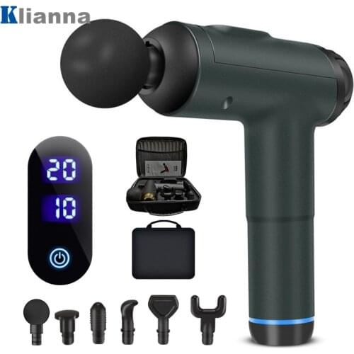 Deep Muscle Massage Gun Tissue Percussion Body Massager Slimming Fascia Gun for Muscle Vibrating Relaxing 6 Heads with Bag
