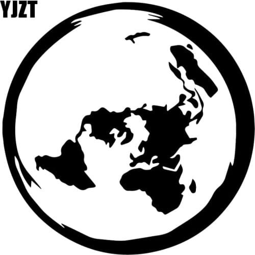 YJZT 16.2X16.2CM Planet Earth Flat Map Personality Window Decoration Decals Car Stickers C25-0649