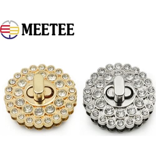 2/4/10pcs Rhinestones Bag Metal Lock Twist Turn Locks for Woman Handbag Replacement Snap Clasp Closure DIY Accessories L-08