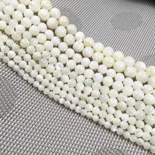 Beads Small White Shell Pearl Necklace Stones Round For Wedding Holiday Gift Women Pearl Jewelry Length 38 Cm