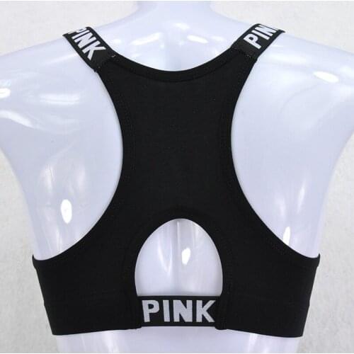 Women Sport Bra Fitness Top Letters Yoga Bra For Cup A-D Black White Running Yoga Gym Fitness Crop Top Women Push Up Sports Bras