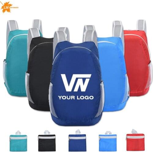 Travel small backpack custom logo womens sports anti-splash water outdoor travel Lightweight backpack storage bag folding bag