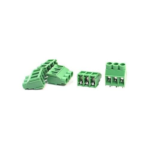 5Pcs KF635 6.35mm Plug in PCB Screw Terminal Barrier Block Connector