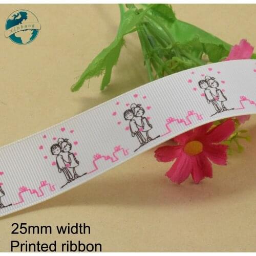 5yards 1" (25mm) width, printed ribbon Polyester Grosgrain ribbon, DIY hairbow accessories, gift package sewing Accessories#1664