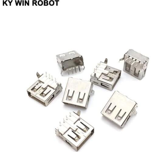 Free shipping 10PCS/LOT AF90 degree USB Type A female flat boundless female charging socket interface computer USB Connector