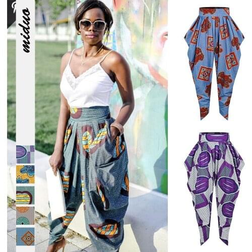 Summer Women Harem Pants Ankle-Length Pants Causal Loose Streetwear Trousers High Waist Vintage African Style Long Pants Female
