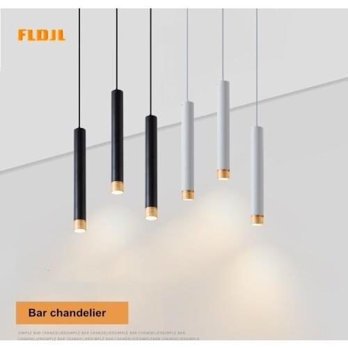 Dimmable led bar table chandelier spotlight 5W/7W/9W single head lengthened dining room light long tube cylindrical downlight