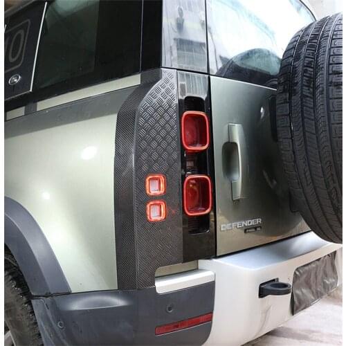 For Land Rover Defender 90 110 2020-2022 Car styling Real Carbon Fiber Car Rear Light Frame Stickers Exterior Accessories