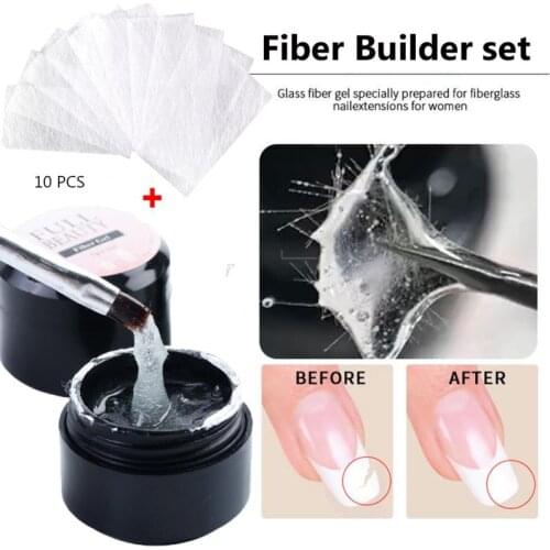 Nail Repair Gel Phototherapy Gel Cracked Nail Repair Gel Broken Nails Treatment Glue Nails Extension Fiber Kit TSLM2