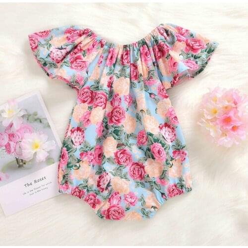 Melario Newborn Baby Girls Romper New Summer Baby Girls Jumpsuits Floral Flying Sleeve Rompers Newborn Infant Clothes