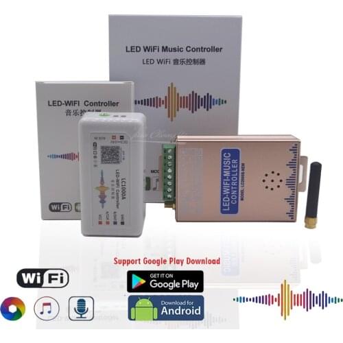 LC1000A LC2000B WIFI SPI Music Spectrum DC5-24V Controller for WS2811 WS2812 RGB LED Digital Pixel Strip 1024-2048 Pixels