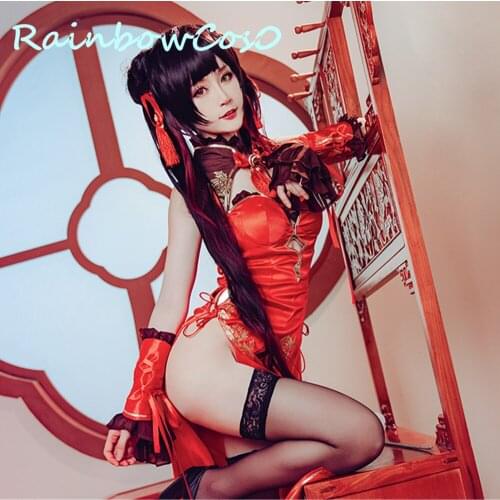 RainbowCos0 Cosplay Costume DATE A LIVE Tokisaki Kurumi Nightmare Cheongsam Halloween Christmas