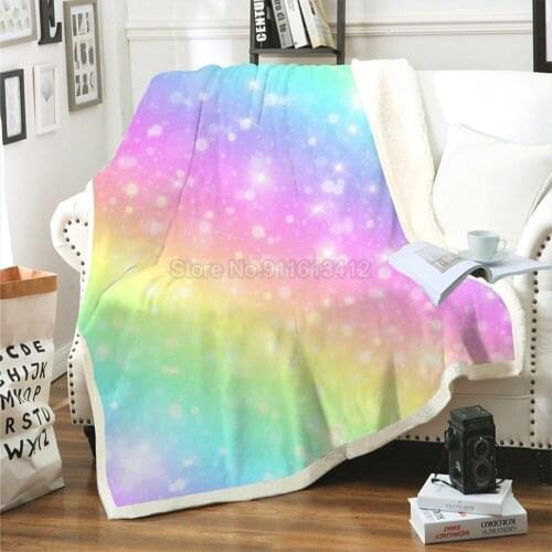 Colorful Blanket Plush Flannel Decoration Bed Home Throw Sofa Blankets Bedspread for Children Gifts