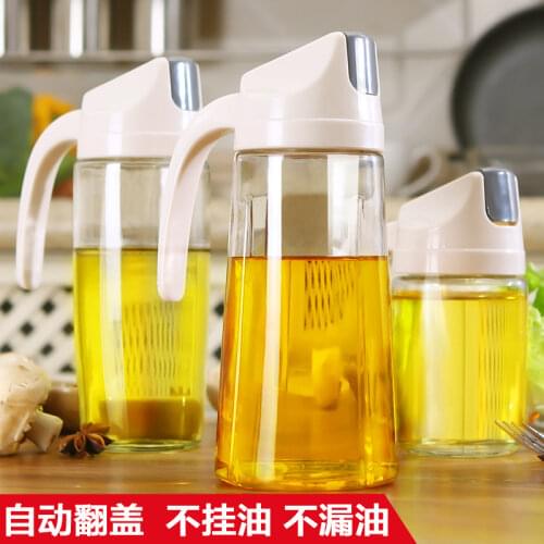 Kitchen Gadgets large container oil tank glass seasoning bottle 300/600/630ml glass oil pot seasoning Sauce Vinegar Container