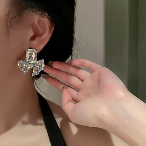 Summer new style personality creative large bow earrings fashion leisure luxury prom earrings for women holiday gift jewelry