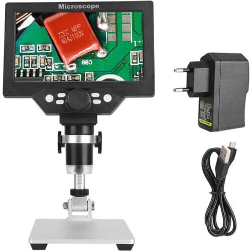 LCD Microscope with 7 Inch LCD Display Microscope Industrial for Archaeological Research Laboratory Insect Observation