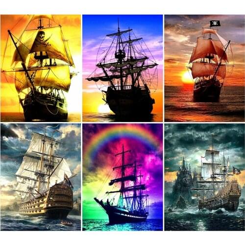 MOONCRESIN 5D DIY Diamond Painting Sailboat Full Square Diamond Art Embroidery Landscape Sale Mosaic Home Decoration Handmade