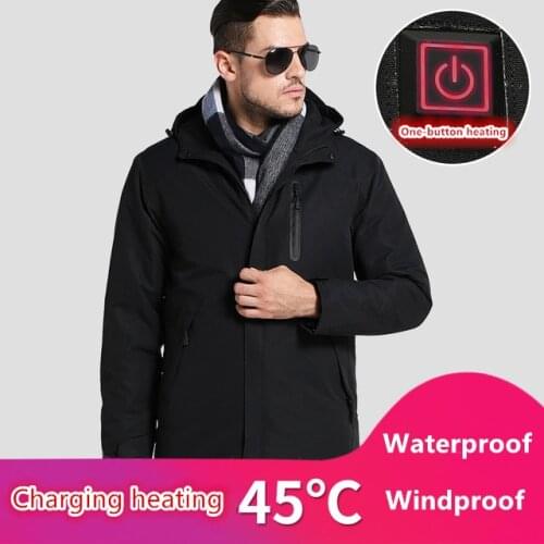 Men Womens Outdoor Heated Jacket Waterproof Heating Hooded Coat for Cold Weather Quick-Heating System Winter Coats and Jackets