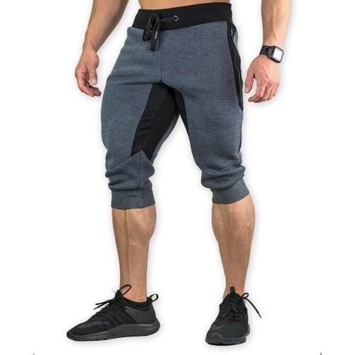 2021 Mens Sports Gym Sports Shorts Pants Elastic Band Zipper Pockets Sports Mens Soft Cotton Blended Running Pants