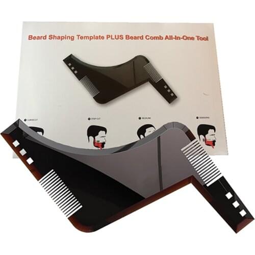 New Beard Shaping Template Comb Beard Bro Shape Tool Shave comb Gentleman Beard Trim Template Hair Cut Hair Molding Beard Model