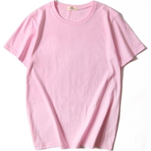Pure color round collar T-shirt fashion spring and summer with short sleeves