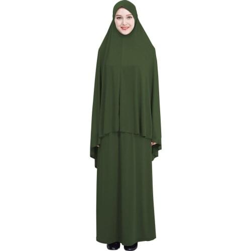 Formal Muslim Prayer Garment Sets Women Hijab Dress Islamic Clothing Dubai Turkey Namaz Long Musulman ensembles Jurken Abaya