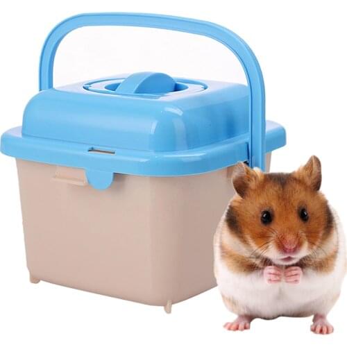 Portable Hamster Travel Carrier Plastic Hamster Cage Durable Hamster Living Habitat House Guinea Pigs Nest Cave Bed
