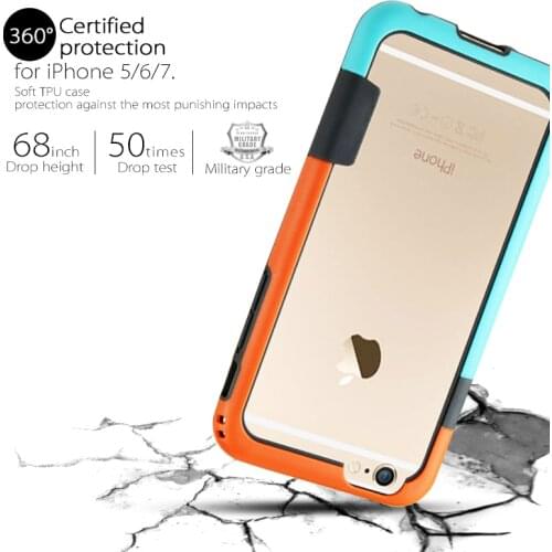 Shockproof Bumper Case For iPhone XS Max XR X 8 7 6 6S Plus 5 5S SE Slim Contrast Color Splice Soft Silicone TPU PC Frame Fundas
