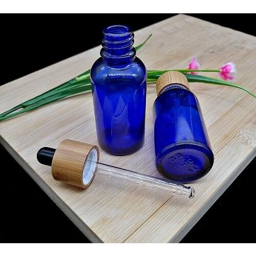 Clear Glass Dropper Bottles Wholesale Green And Blue Essential Oil Glass Container Perfume Bottle Skin Care Repeatable Packaging