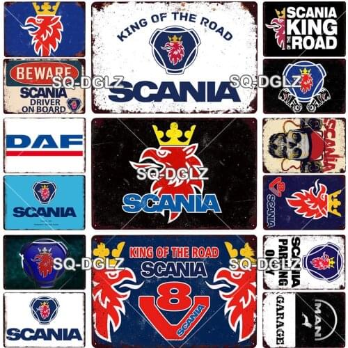 Scania Metal Sign Vintage Plaque Truck Tin Sign Wall Decor For Bar Pub Metal Crafts Retro Party Poster Gift Custom Wholesale