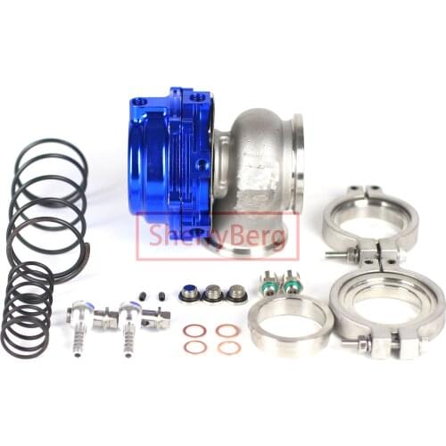 SherryBerg Brand New Bov 44mm Wastegate WITH VBAND FLANGES V44 BLUE PSI 7 ,14 ,17 BOV 44 MRV44 BLUE Color Top Quality