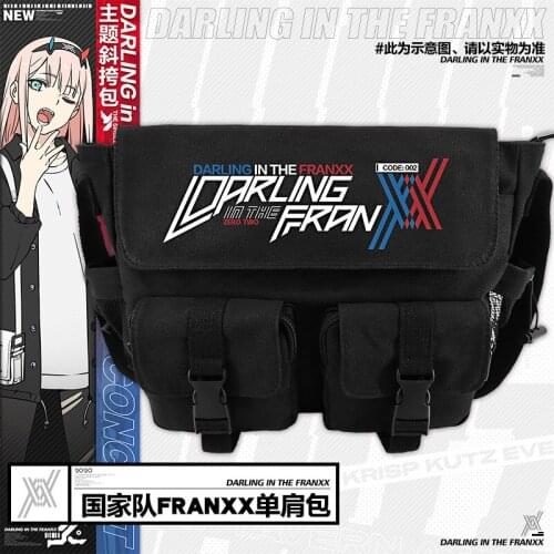 Japanese Anime DARLING in the FRANXX ZERO TWO Cosplay Bag Harajuku Fashion School Black Backpack Canvas Travel Messenger Bags