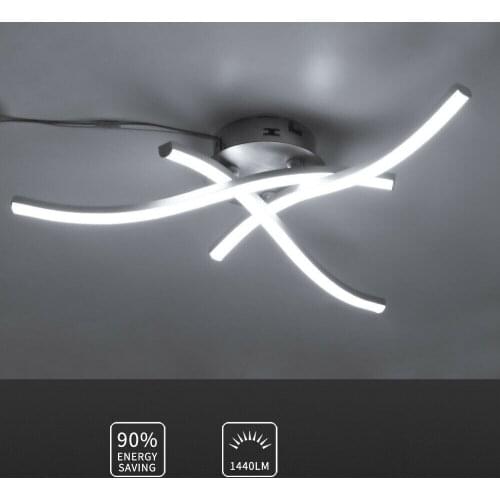 18W LED Design Three-wave Ceiling Lamp Living Room Modern Ceiling Lamp Acrylic Aluminum