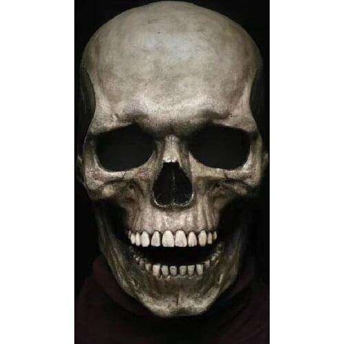 Scary Halloween Mask Latex Skull Mask Anonymous Mask Movable Mouth Horror Mask Cosplay Headwear Props Halloween Party Supplies