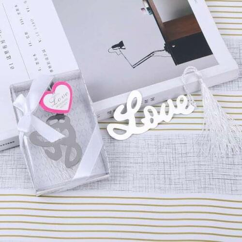 1pcs Stainless Steel Bookmark Sweet love Wedding Favors And Gifts Wedding Gifts For Guests wedding souvenir